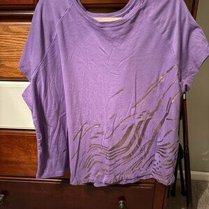 Purple with silver Tek Gear T-shirt, Size 3X